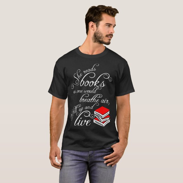 Camiseta Lê livros enquanto um respira o ar enche acima (Frente Completa)