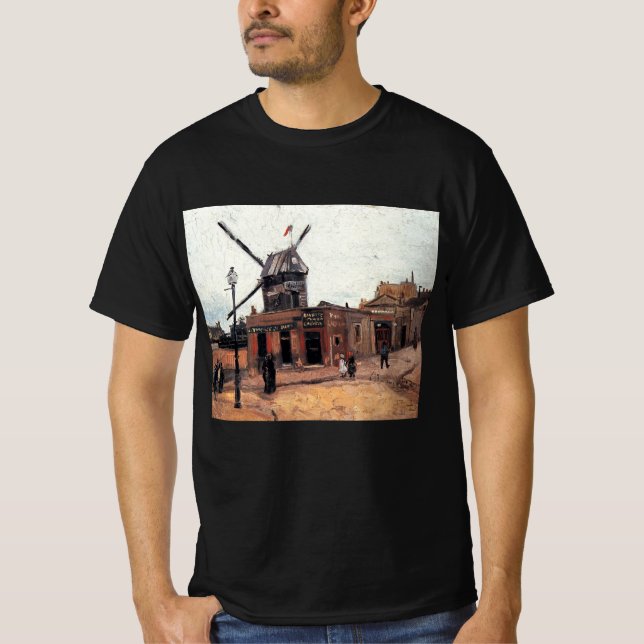 Camiseta Le Moulin de la Galette por Vincent van Gogh (Frente)