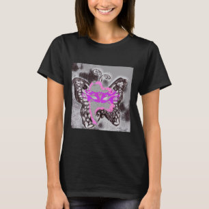 Camiseta Le Papillon Masqué De Gris Et De Rosa