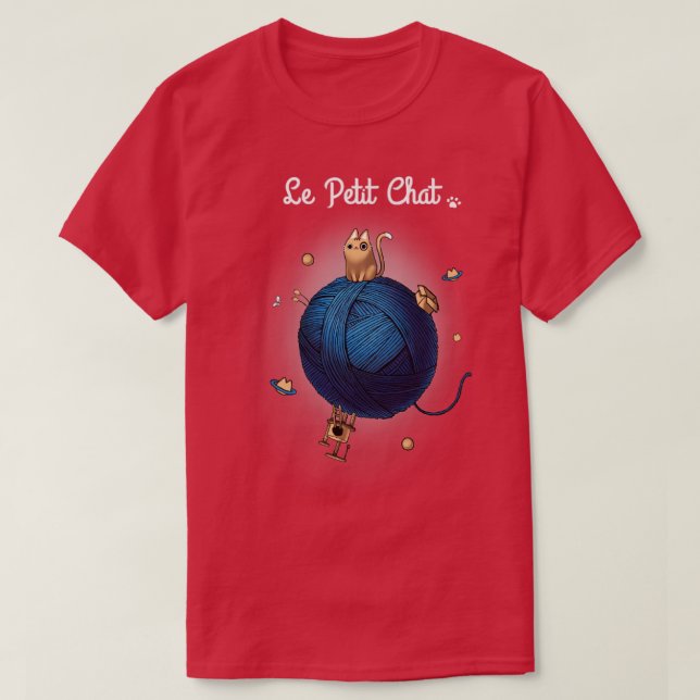 Camiseta Le Petit Chat Cute Parody Cat em uma caixa (Frente do Design)