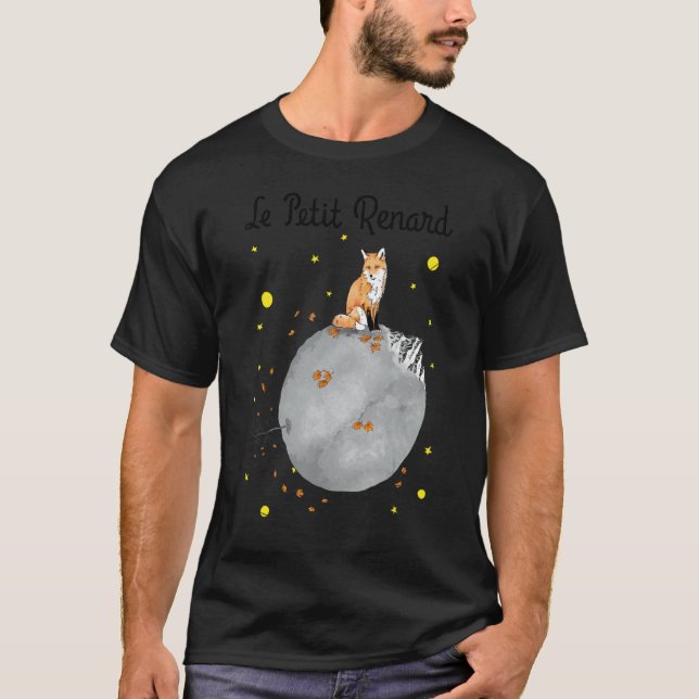 Camiseta Le Petit Renard Fox Lua Espaço Universo Planetas F (Frente)
