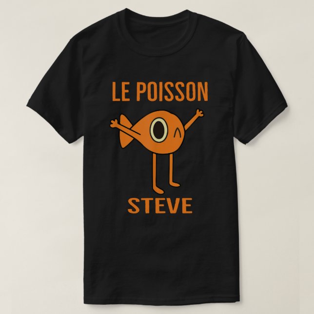 Camiseta Le Poisson Steve Funny Fish para Crianças Homens (Frente do Design)