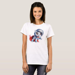 Camiseta Le poney héroïque à la crinière argentée.