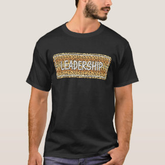 Camiseta Leadership Leopard Patterno, Na moda Liderança Chá