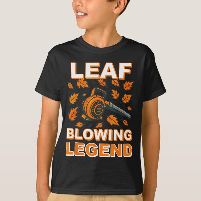 Camiseta Leaf Blower Shirt Men Funny Lawn Care Leaf Blowing (Frente)