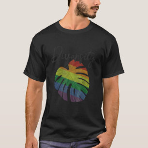 Camiseta Leaf Monstera Deliciosa Rainbow Plant Monstera Lgb