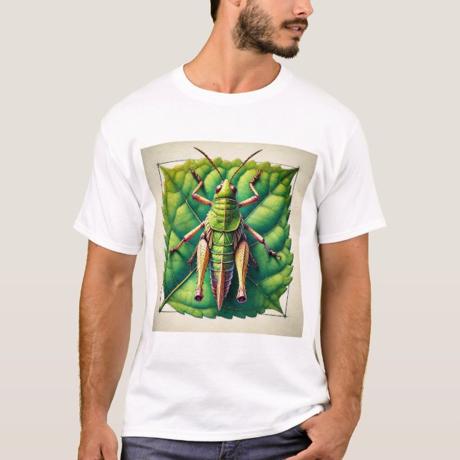 Camiseta Leaf Rolling Grasshopper 170724IREF201 - Watercolo (Frente)