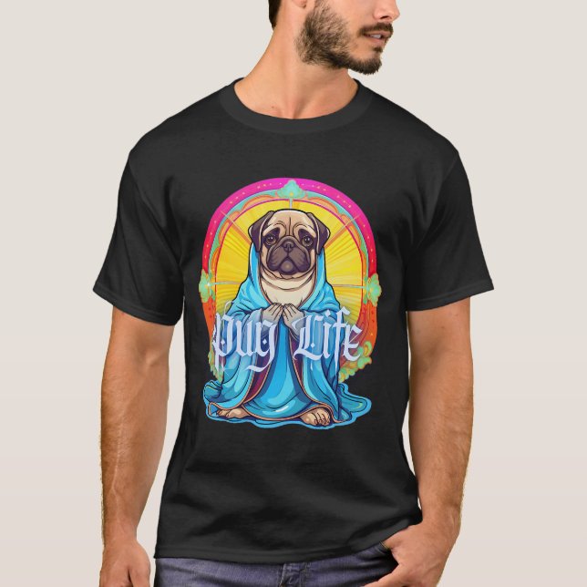 Camiseta Leal Como Pug! Fã de Pug Fofo e Divertido (Frente)