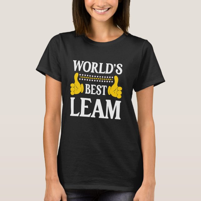 Camiseta Leam Personal Name Funny First Name World's Best L (Frente)