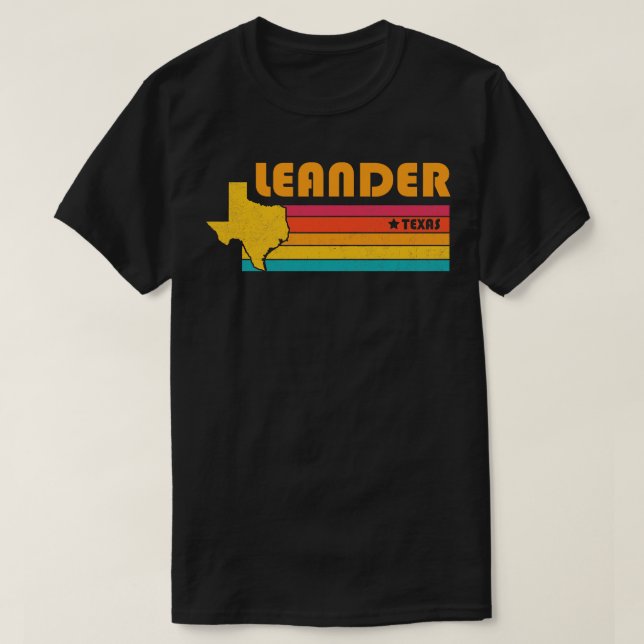 Camiseta Leander Texas Vintage angustiou Souvenir (Frente do Design)