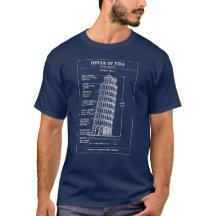 Leaning Pisa Tower Blueprint Art