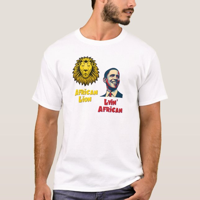 Camiseta Leão africano africano de Obama Lyin (Frente)