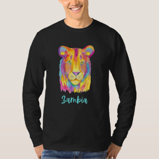 Camiseta Leão Africano da Zâmbia Vida Selvagem e Natureza