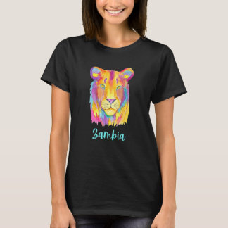 Camiseta Leão Africano da Zâmbia Vida Selvagem e Natureza