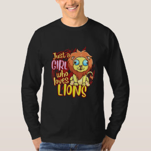 Camiseta Leão Bonito Apenas Uma Menina Que Ama Leões