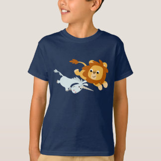 Camiseta Leão bonito dos desenhos animados e t-shirt das