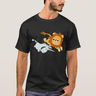 Camiseta Leão bonito dos desenhos animados e t-shirt do