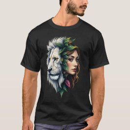 Camiseta Leão Branco e Mulher