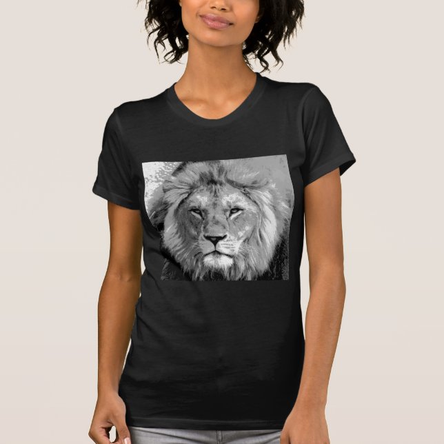 Camiseta Leão branco preto (Frente)