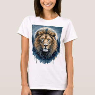 Camiseta Leão Celestial em Aquarela Espírito do Leão ao
