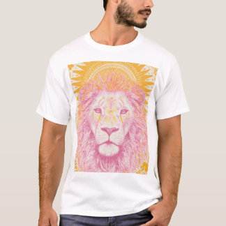 Camiseta Leão Celestial Rosa e Laranja