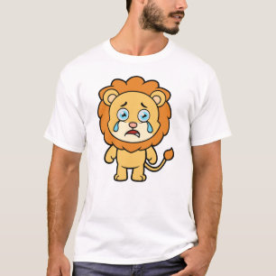 Camiseta Leão Chorando, Leão de Cartoon Bonito
