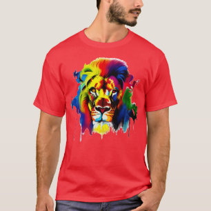 Camiseta leão colorido