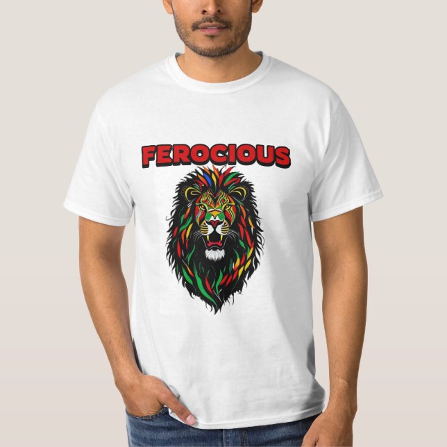 Camiseta Leão Colorido Feroz (Frente)