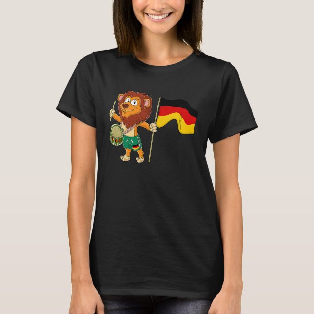 Camiseta Leão com bandeira alemã (Frente)