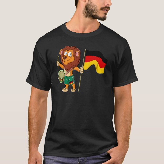 Camiseta Leão com bandeira alemã (Frente)
