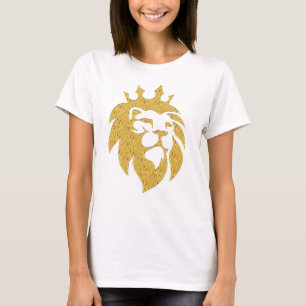 Camiseta Leão com Coroa - Estilo Dourado 1
