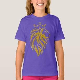 Camiseta Leão com Coroa - Estilo Dourado 2