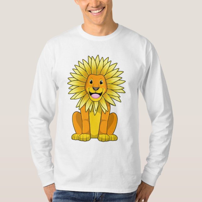 Camiseta Leão com Flor de Girassol (Frente)