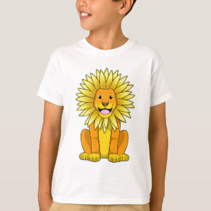 Camiseta Leão com Flor de Girassol