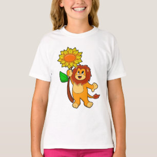 Camiseta Leão com girassol florescente
