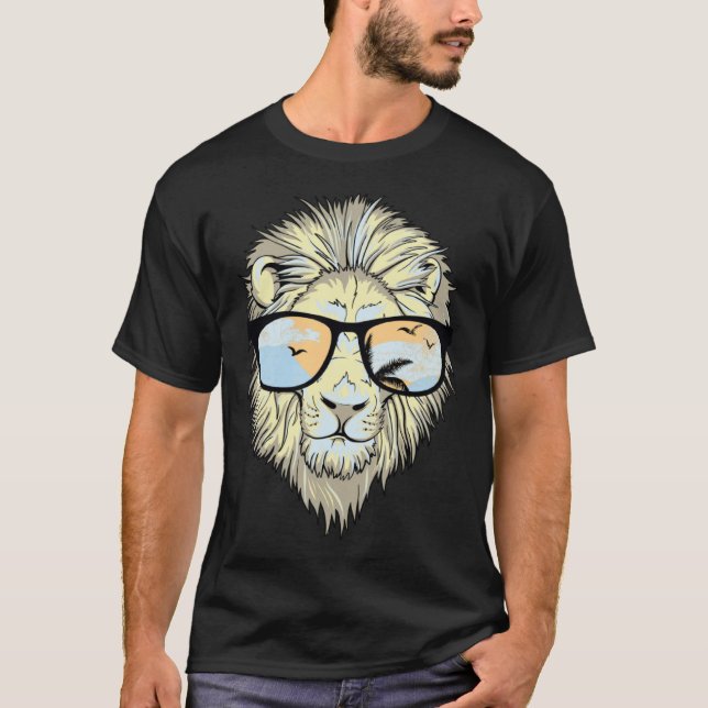 Camiseta Leão com Leão de Sombreado (Frente)