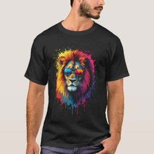 Camiseta Leão com óculos coloridos
