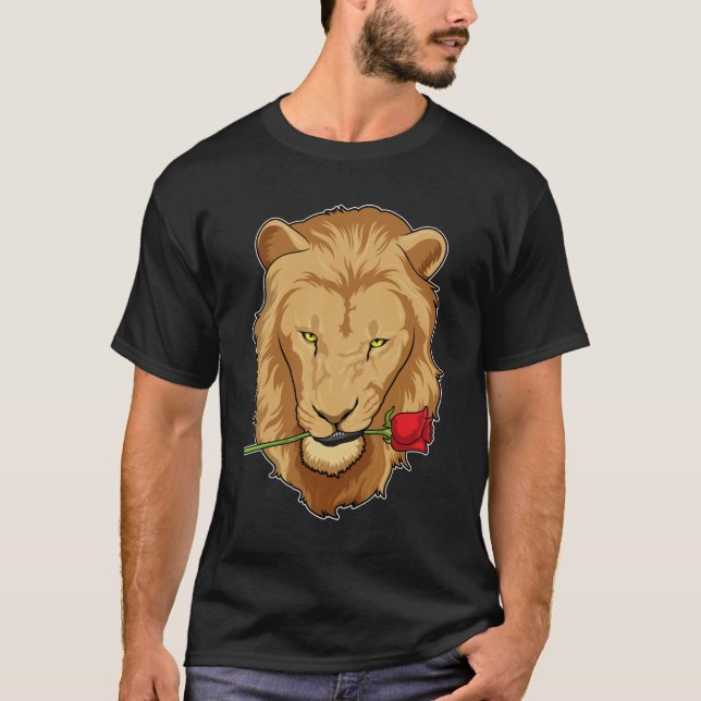 Camiseta Leão com Rosa (Frente)