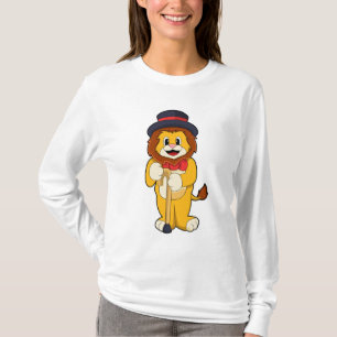 Camiseta Leão como cavalheiro com chapéu