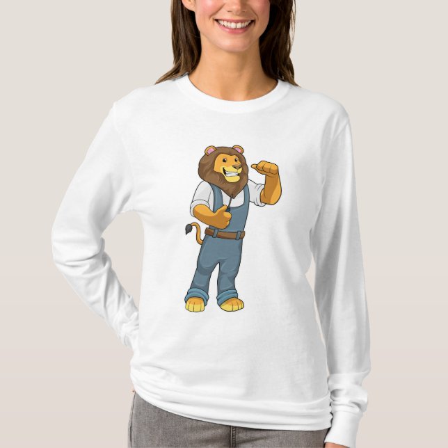 Camiseta Leão como chave de fenda Handyman (Frente)