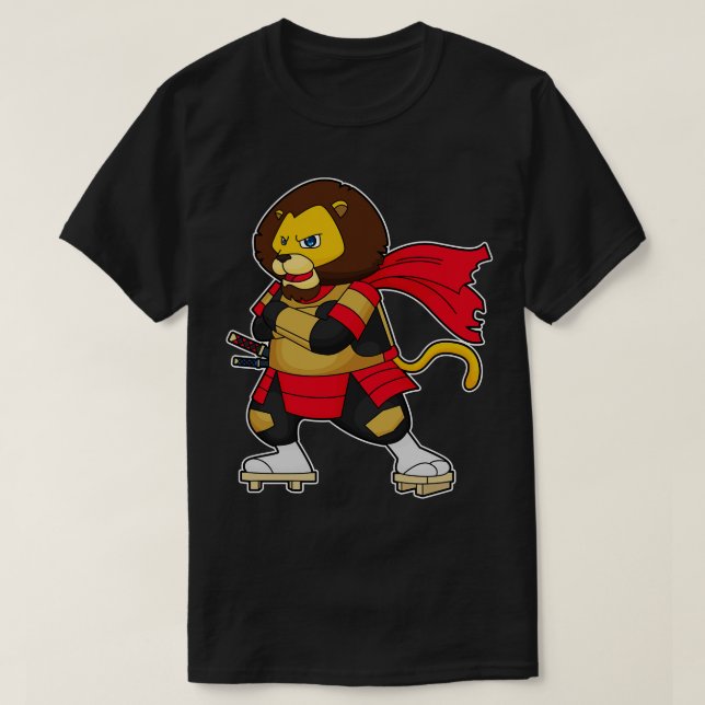 Camiseta Leão como guerreiro com Cabo (Frente do Design)