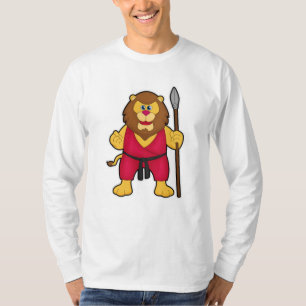 Camiseta Leão como guerreiro com lança