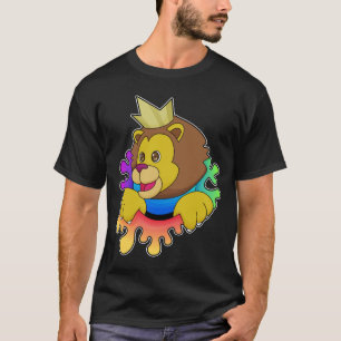 Camiseta Leão como rei com coroa