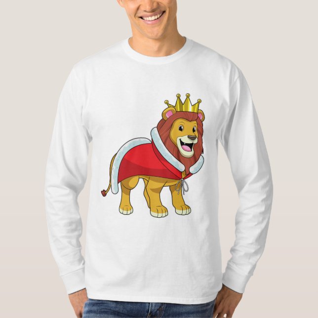 Camiseta Leão como Rei com Coroa e Cabo (Frente)