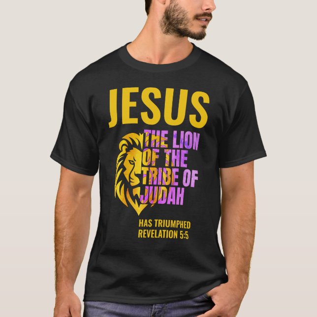 Camiseta Leão Cristão da Tribo de Judah JESUS (Frente)