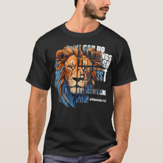 Camiseta Leão Cristão Posso Fazer Todas as Coisas Através d
