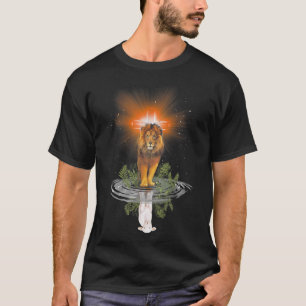 Camiseta Leão Cruzado Jesus Refletir Ovelha Espelho de Água