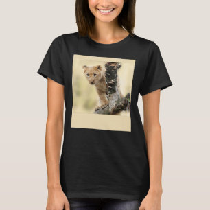 Camiseta Leão Curioso Filhote Bebê Gato Selvagem Leões Fofo