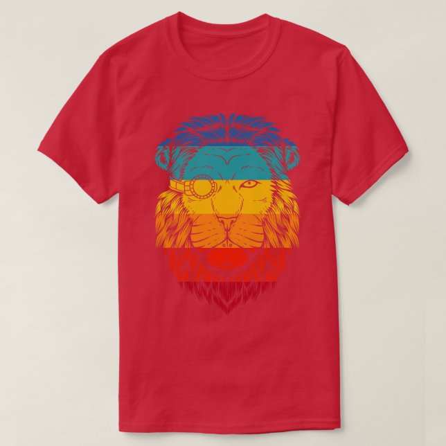 Camiseta Leão Cyberpunk Retro (Frente do Design)