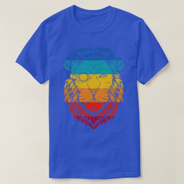 Camiseta Leão Cyberpunk Retro (Frente do Design)